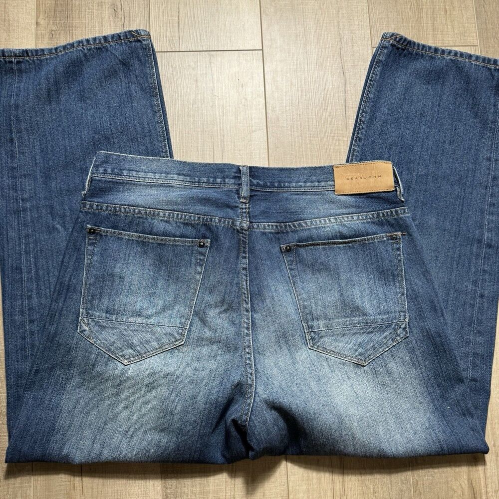 Y2K Sean John Men’s 36x32 Wide Baggy Jeans Southpole JNCO Style Garvey Faded
